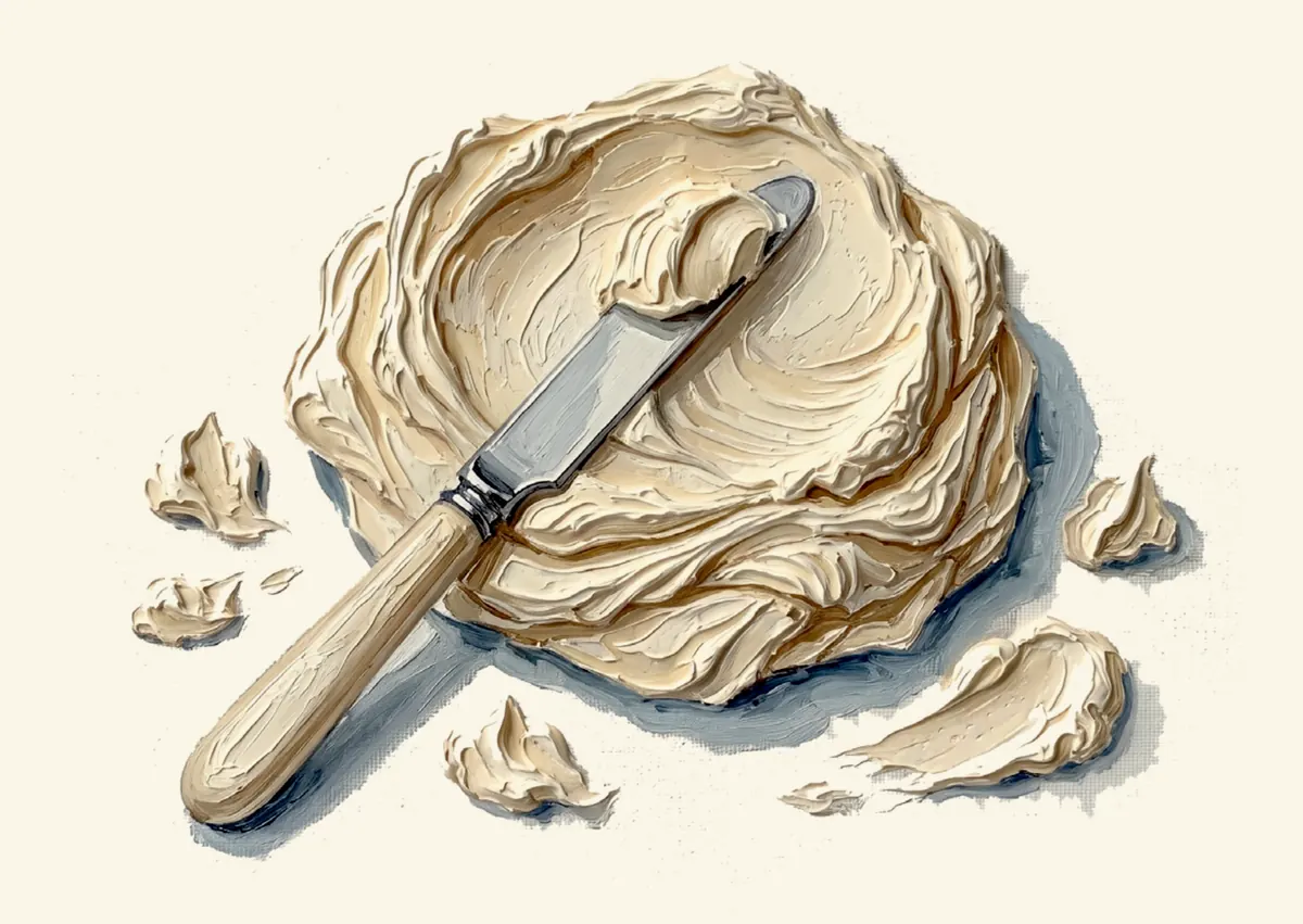 Kaymak, yağlı boya illüstrasyon